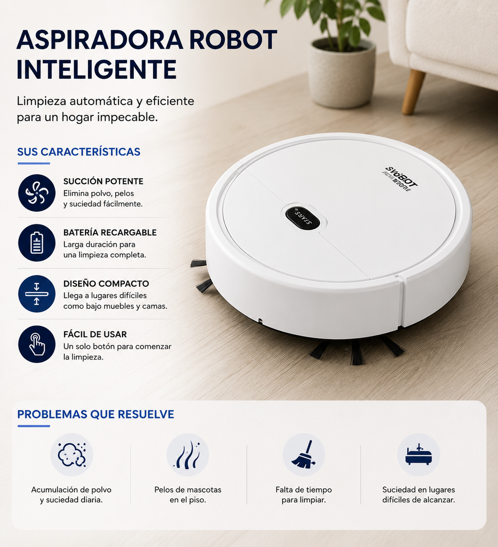 SmartClean 360° - ASPIRADORA ROBOT INTELIGENTE